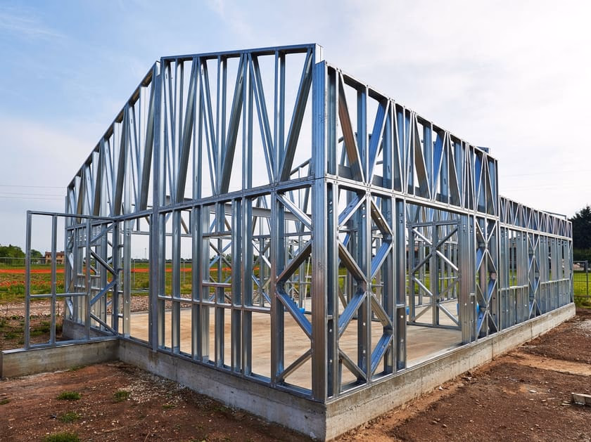 Estrutura steel frame em construção